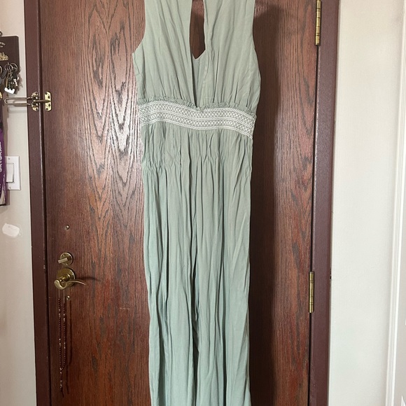 Mint green pantsuit with embroidery size L - Picture 3 of 5